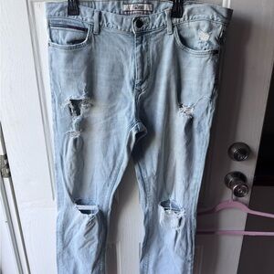 Vintage Tommy Hilfiger Light Blue Ripped Skinny Jeans
